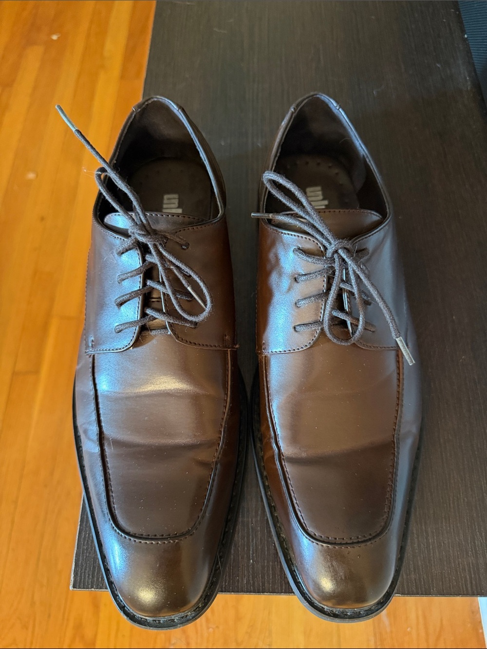 Unlisted by Kenneth Cole Men's Dark Brown Leather Lace-Up Oxfords 10.5M